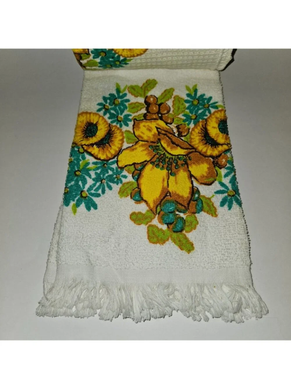 VTG NOS Riegel Kitchen Fashion Ensemble Flower Towel Dish Cloth Pot Holder Set